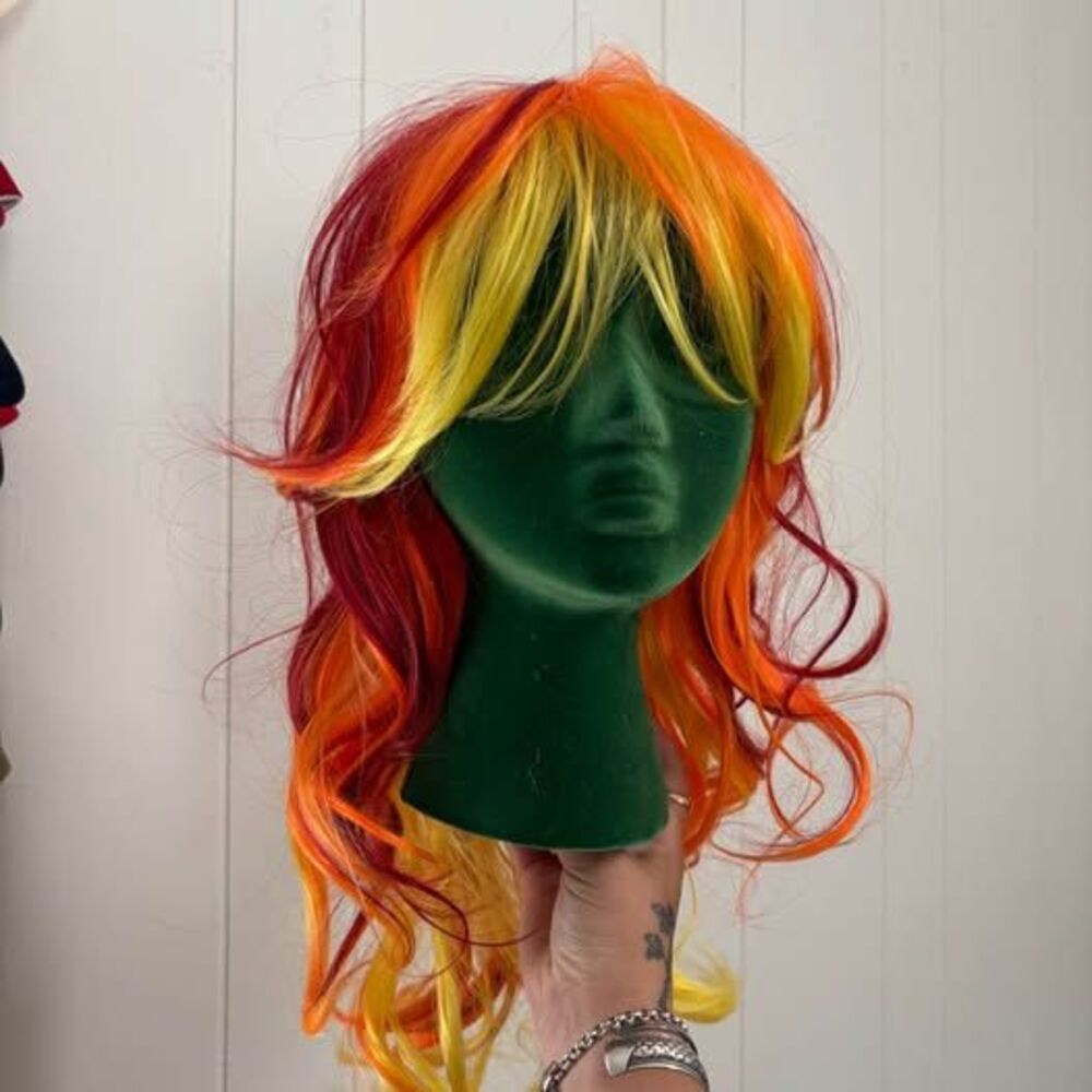 Warm toned fire colored wig